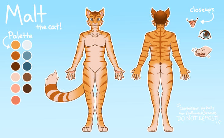 line + color full body ref sheet
