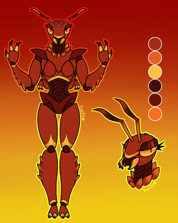 line + color full body ref sheet (custom design)